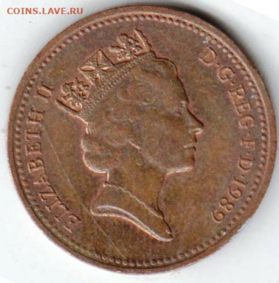 ВЕЛИКОБРИТАНИЯ 1 пенни 1989 г. до 26.12.21 г. в 23.00 - 011