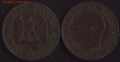 Франция 2 сантима 1856 до 22:00мск 23.12.21 - Франция 2 сантима 1856 - 250