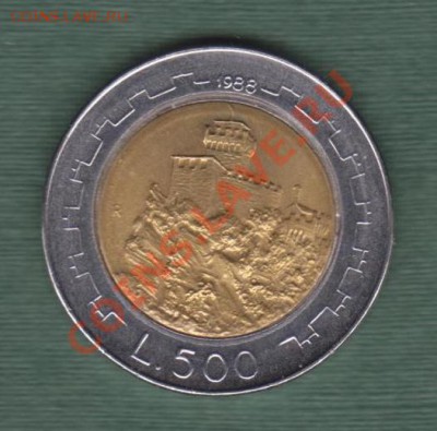 Сан Марино, Биметалл 500 Лир 1988 (08.11) - s35