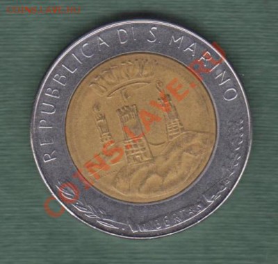 Сан Марино, Биметалл 500 Лир 1982 (08.11) - s45