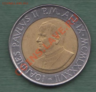 Ватикан, Биметалл 500 Лир 1987 (08.11) - v27