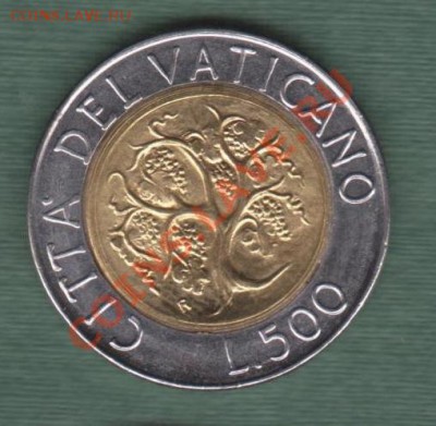 Ватикан, Биметалл 500 Лир 1989 (08.11) - v38