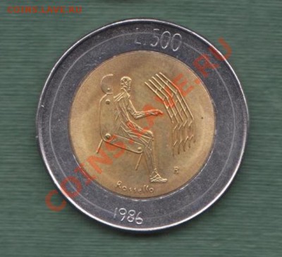 Сан Марино, Биметалл 500 Лир 1986 (08.11) - s54