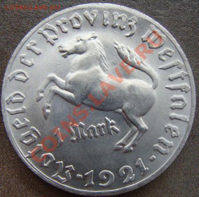 - Германия- Вестфалия 1 марка 1921 Штейн- 10.11.2011 в 22 - Coin1280(2)