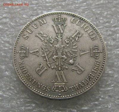 Королевство Пруссия. Вильгельм I. 1 ТАЛЕР 1861. Коронация. - Тлр1861 (4).JPG