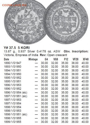 5 кори 1898г. Индия, княжество Катч - 37