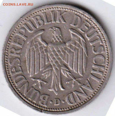 ФРГ 1 марка 1950 г. "D"  до 01.01.22 г. в 23.00 - 016