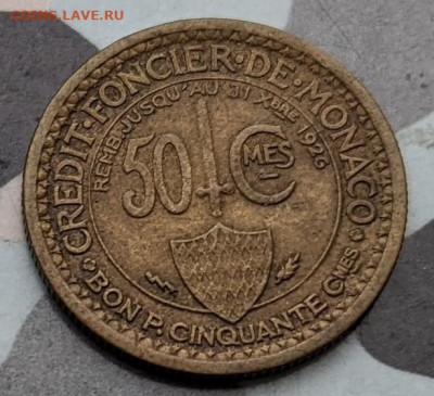 Монако 50 сантим 1924 до 22-00 28.12 - PXL_20211225_090407736_3