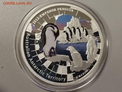 1дол 2012 Австралия Императорский пингвин, серебро, до 01.01 - С Пингвин-1