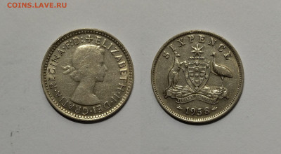 Австралия 6 пенсов 1958 г Елизавета II - 3.01 22:00 мск - IMG_20211219_182329