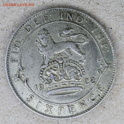 Великобритания 6 пенсов 1922 до 22-00 29.12 - PXL_20211228_185637915~2
