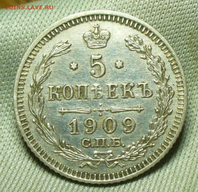 5 копеек 1909 СПБ ЭБ С 200 рублей До 05.01.22 в 22.00 МСК - P1630642.JPG