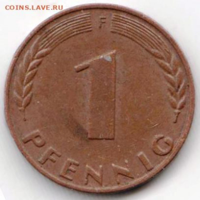 ФРГ 1 пфенниг 1950 г. "F" до 13.01.22 г. в 23.00 - 036
