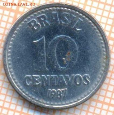 Бразилия 10 сентаво 1987 г., до  12.01.2022 г. 22.00 по Моск - Бразилия 10 сентаво 1987 3778