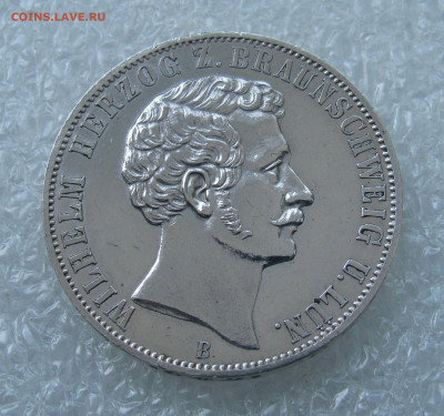 Герцогство Брауншвейг. Вильгельм. 1 ТАЛЕР 1866 года. RR - 1 Тл БР1866 (2).JPG