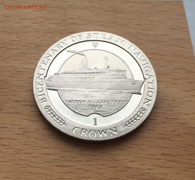 Шайба Остров Мэн 1 крона 1988 200 лет паровому флоту Корабль - IMG_3794.JPG