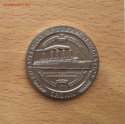 Шайба Остров Мэн 1 крона 1988 Корабль Мавритания - IMG_3921.JPG
