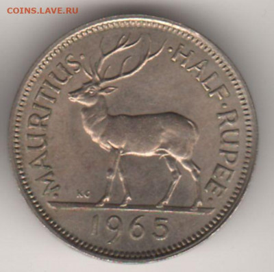 Маврикий, ½ рупии	1965  17.01. 22-00 - 2