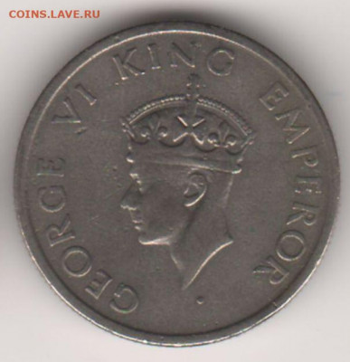 Британская Индия, ½ рупии 1946 до 17.01. 22-00 - 1