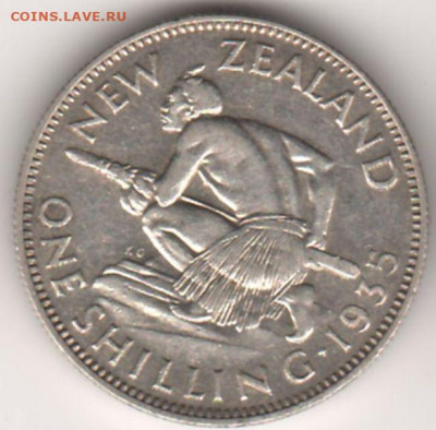 Новая Зеландия, 1 шиллинг 1935 до 17.01.  22-00 - 2