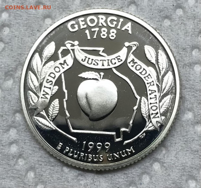 США 25 центов Джоржия Пруф 1999 до 21.30 МСК 17.01.22 - IMG_8231