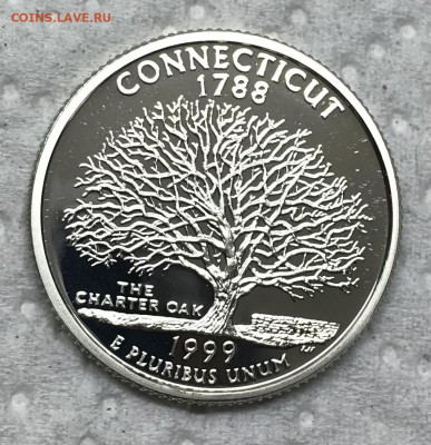 США 25 центов Коннектикут Пруф 1999 до 21.30 МСК 17.01.22 - IMG_8234