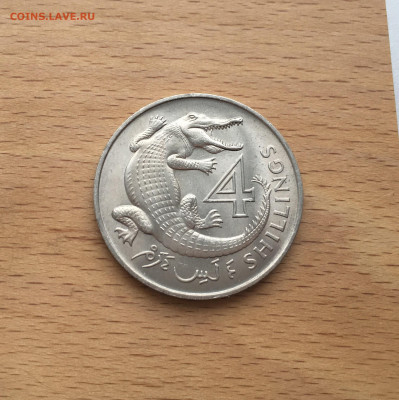 Гамбия 4 шиллинга 1966 Крокодил фауна животные - IMG_3998.JPG