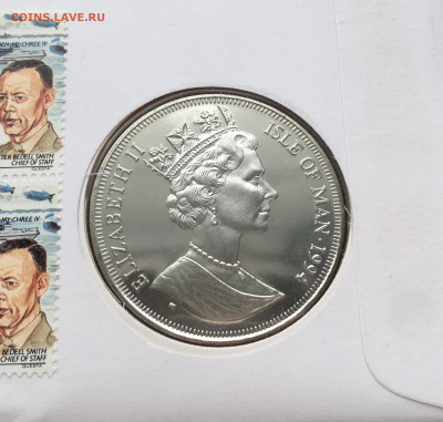 Шайба Остров Мэн крона 1994 Высадка в Нормандии Корабль КПД - IMG_3493.JPG