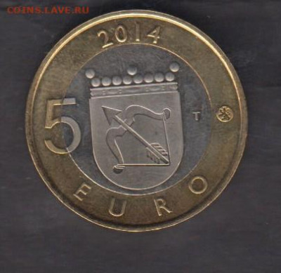 Финляндия 2014 5 евро фауна утки до 19 01 - 4а