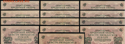 250 рублей 1917 Серия АБ все 13 кассиров до  22 01 22 - 2