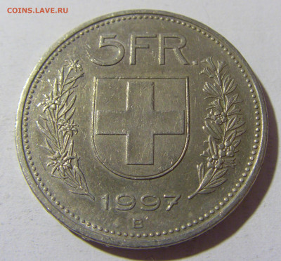 5 франков 1997 Швейцария №1 22.01.2022 22:00 МСК - CIMG0368.JPG