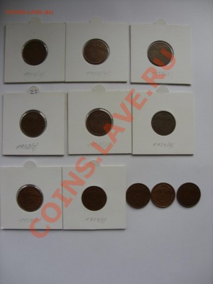 Пфенниги 3 Рейх (1,2,5,10,50) - 2 пф бронза - 2