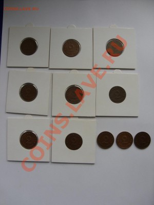 Пфенниги 3 Рейх (1,2,5,10,50) - 2 пф бронза - 1