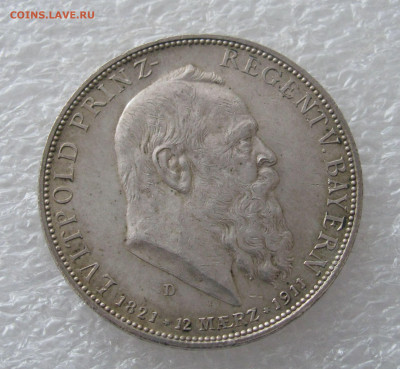 Королевство Бавария. Луитпольд. 5 МАРОК 1911 года. - 5Мар1911 (2).JPG