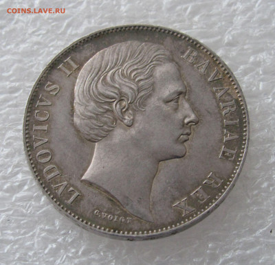 Королевство Бавария. Людвиг II. 1 ТАЛЕР 1865 года. - 1Тал1865 (3).JPG