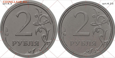 Монеты 2021 года (треп) - реверсы шт.4.3 и шт.4.25