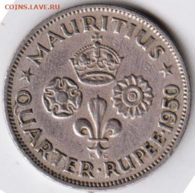 МАВРИКИЙ квотер рупии 1950 г. до 27.01.22 г. в 23.00 - 039