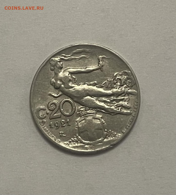 Италия 20 чентезимо 1921 - CC3F8889-0068-4398-A068-4FC8913FF7ED