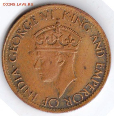 ЦЕЙЛОН 1 цент 1945 г. до 29.01.22 г. в 23.00 - 003