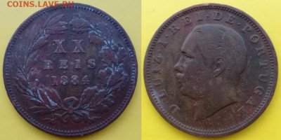 Португалия - XX REIS 1884 года - ХХ рейсов 1884 Португалия