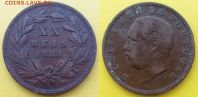 Португалия - XX REIS 1883 года - ХХ рейсов 1883 Португалия