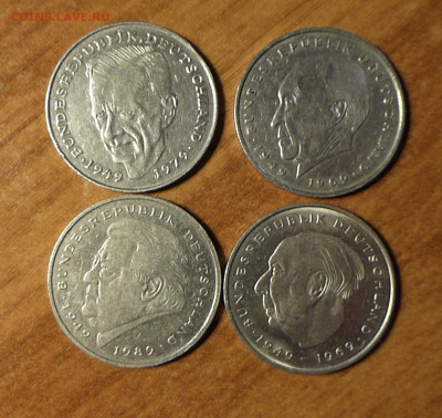 ФРГ, 2 марки: 1974J, 1975F, 1980G, 1994F - P1060175.JPG