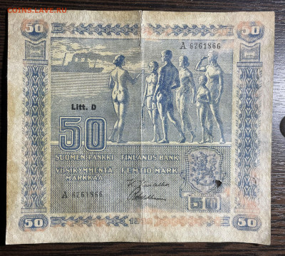 50 марок 1939 Финляндия до 26.01.22в 22.00 - Фото 12.11.2021, 02 05 41