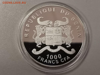 1000фр 2012 Бенин- Китайская хохл собачка, Ag999, до 29.01 - С Собака Хохлатая-2