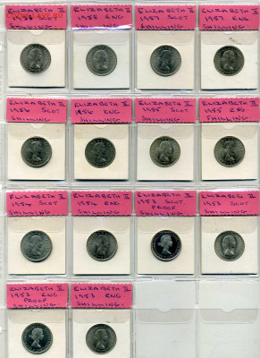 Коллекция шиллингов Великобритании 1953-66 гг. Pruff ; UNC - img340
