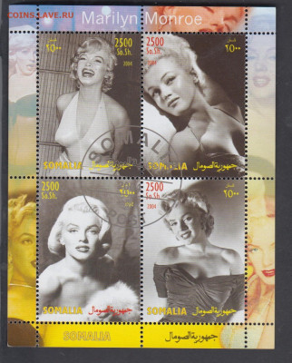 Сомали 2004 М Монро 4м лист до 31 01 - 80