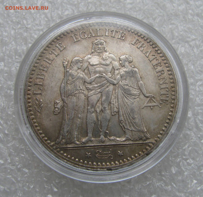Франция. Третья республика. 5 ФРАНКОВ 1876 года. - 5ФРК1876 (4).JPG