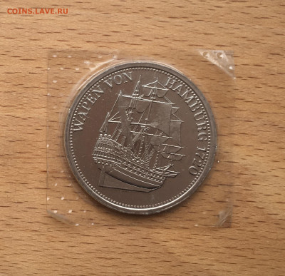 жетон медаль Корабль Гамбург 1720 Wapen Von Hamburg блистер - IMG_4986.JPG