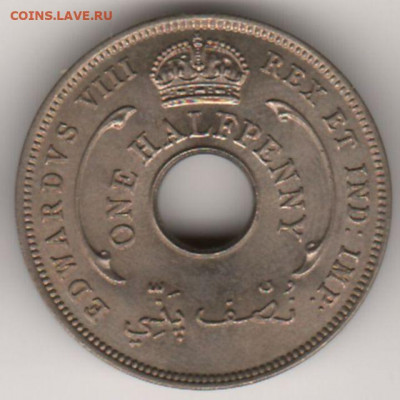 Британская Западная Африка, ½ пенни 1936 03.02. 22-00 - 2
