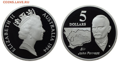 Австралия. 5 долларов 1994 г. Proof. Дж. Форест. До 30.01.22 - Р274.JPG